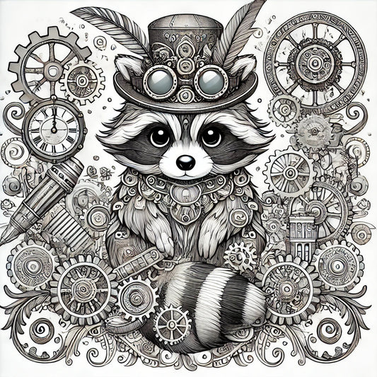 Unwind with Today’s Steampunk Raccoon Freebie! 🦝🛠️
