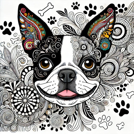 Boston Terrier Lovers, This Free Coloring Page is for You! 🐾🎉