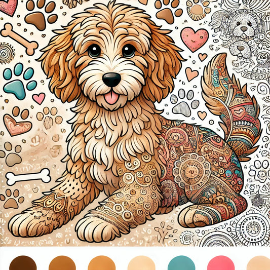 Let’s Doodle with Today’s Labradoodle Freebie! 🐾🖍️