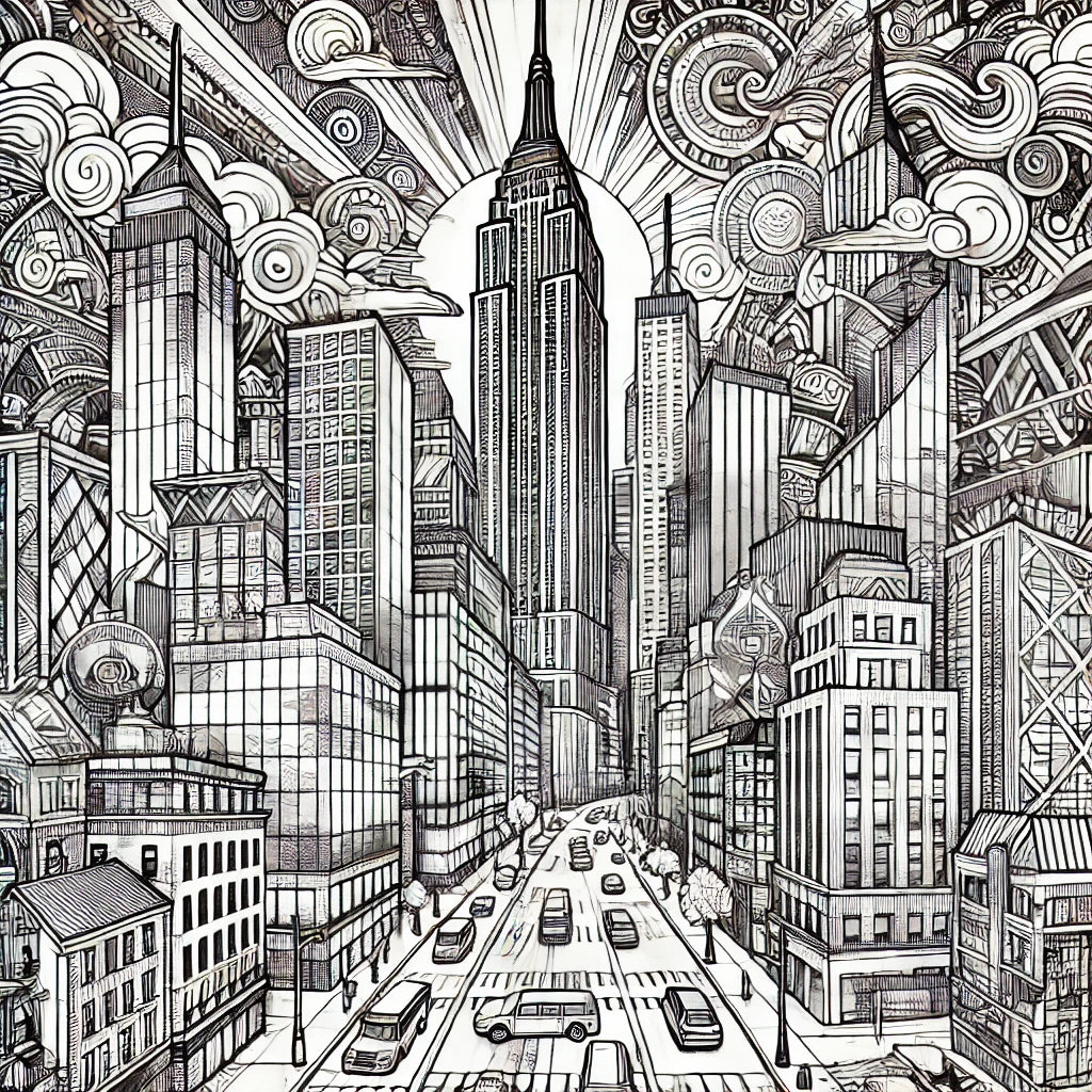Just a Girl with Goals – Free Coloring Page 🌆