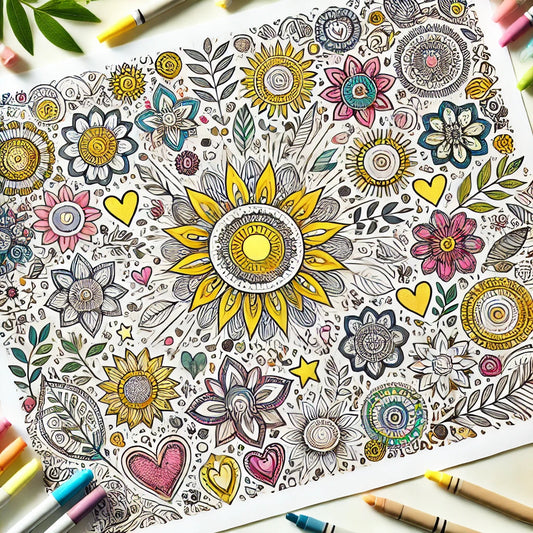 Celebrate Positivity with This Free Coloring Page! 🌿💖
