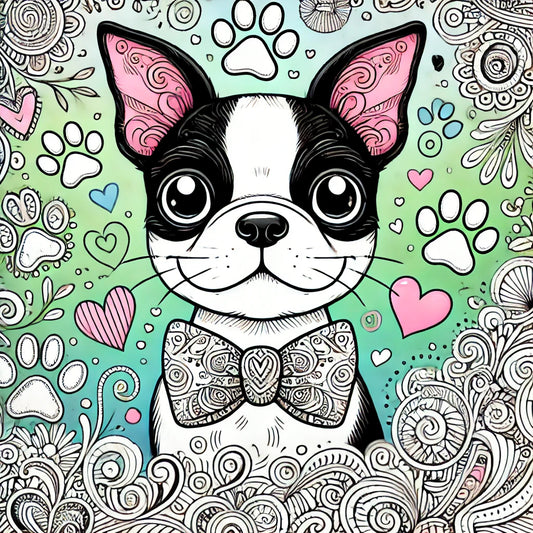 Bring Your Boston Terrier to Life with Today’s Free Page! 🐕✨
