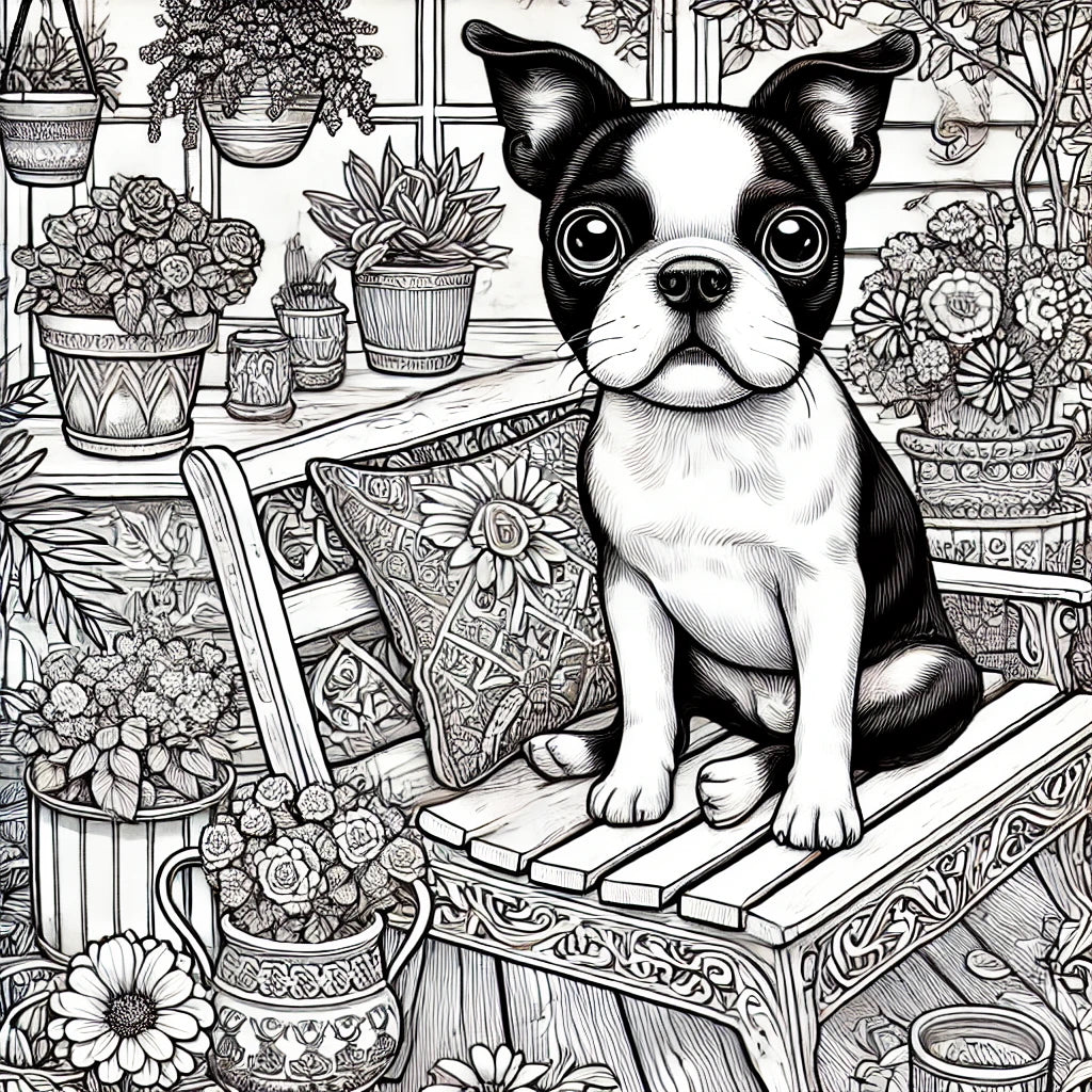 Time to Color with Today’s Boston Terrier Freebie! 🐕💖