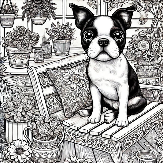 Time to Color with Today’s Boston Terrier Freebie! 🐕💖