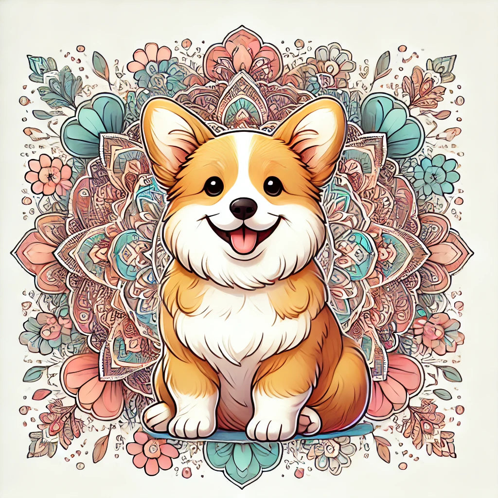 Cute and Calm with This Corgi Mandala Page! ๐พโจ