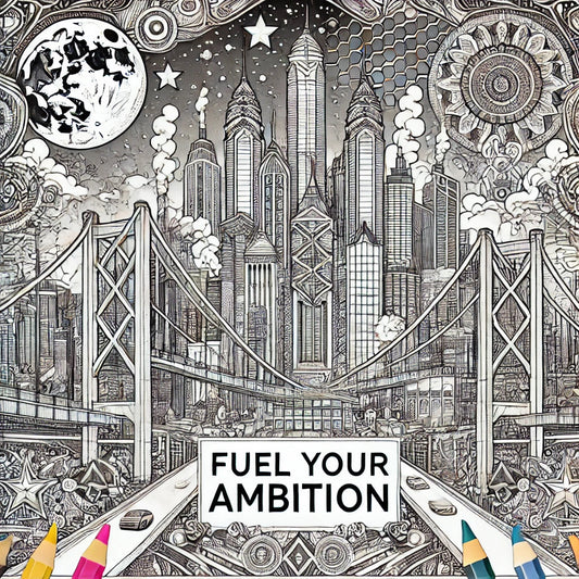 Fuel Your Ambition with Our Cityscape-Inspired Coloring Freebie!