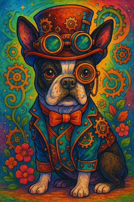 Get Creative with This Steampunk Boston Terrier Freebie