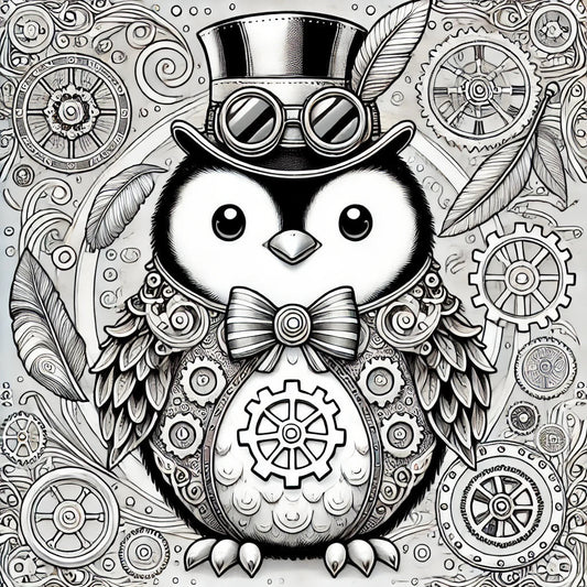 ⚙️ Get Gear-ed Up with Today’s Steampunk Penguin Freebie! 🐧⚙️
