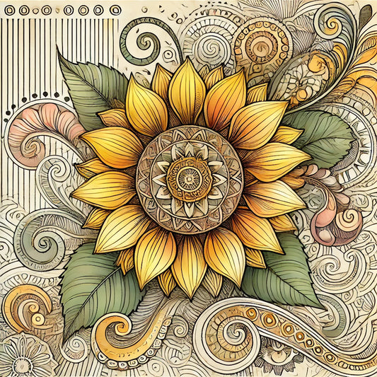 Channel Your Inner Artist with This Boho Sunflower Coloring Page