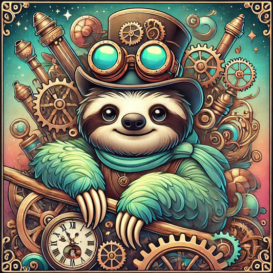 Steampunk Sloth Freebie – Color Outside the Lines 🌌