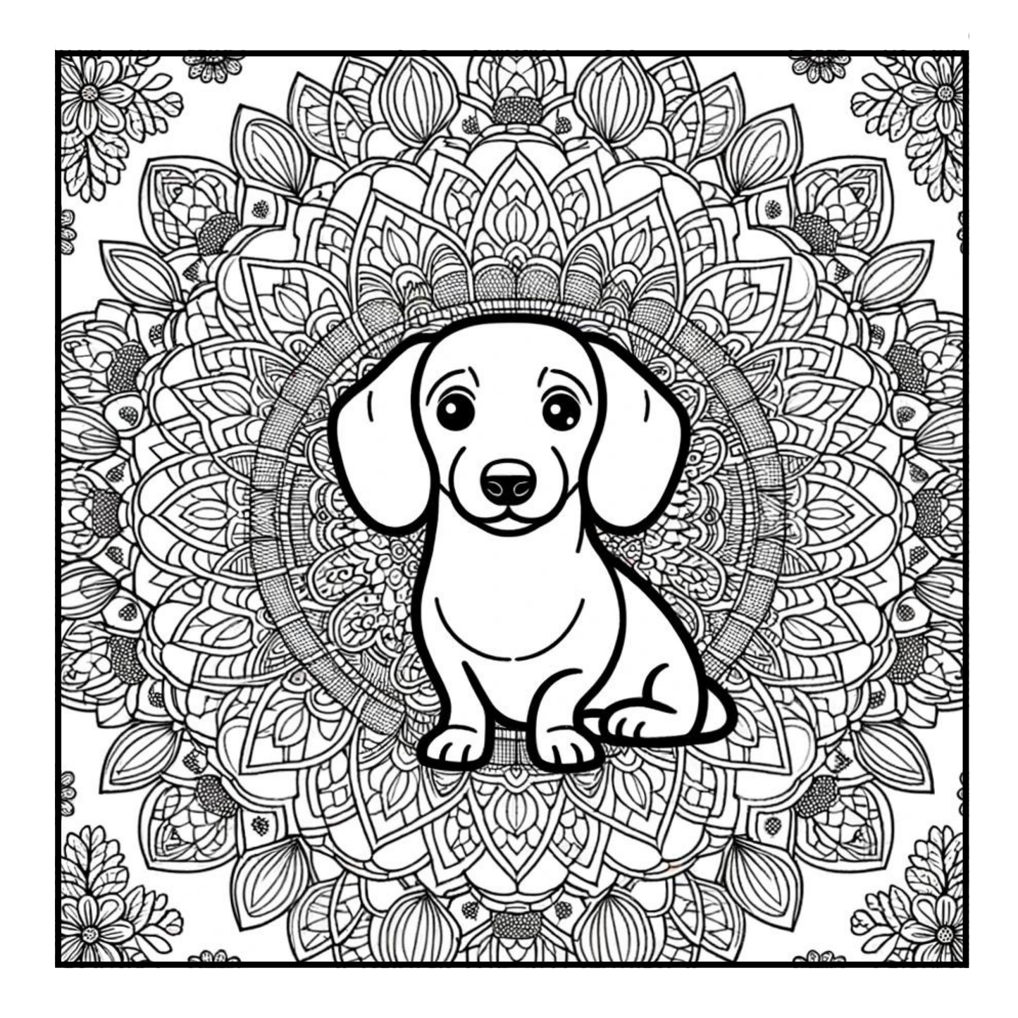 Dachshund - Mandala Adult Coloring Book