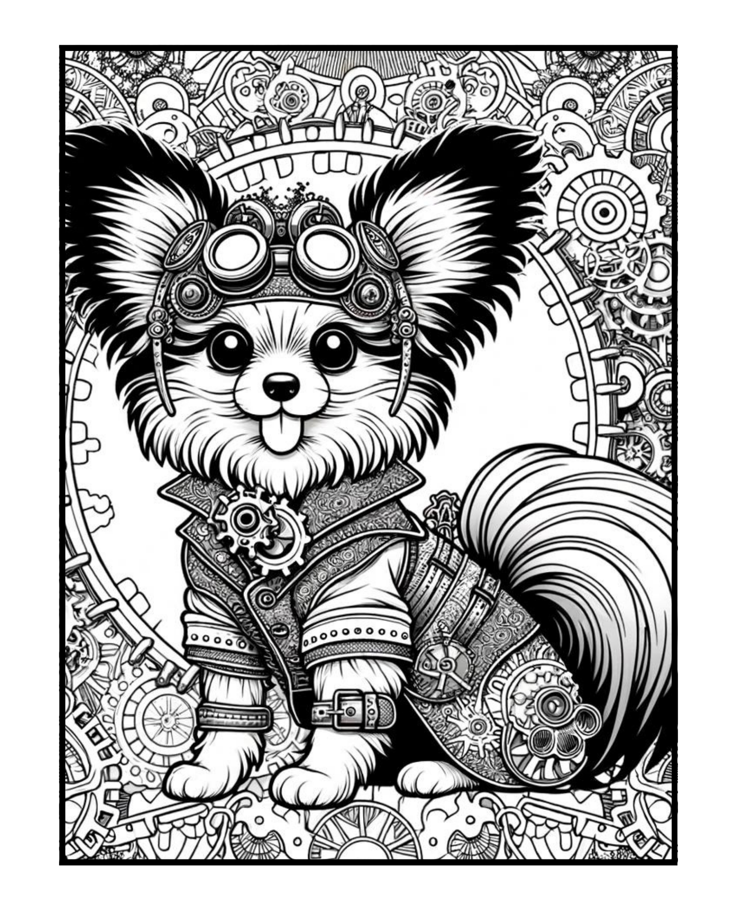 Steampunk Papillon - Adult Coloring Book