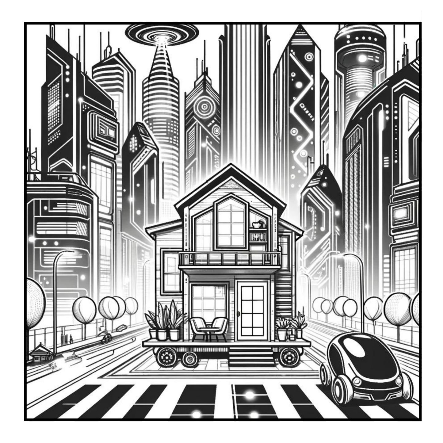 Tiny House Dreams - Adult Coloring Book