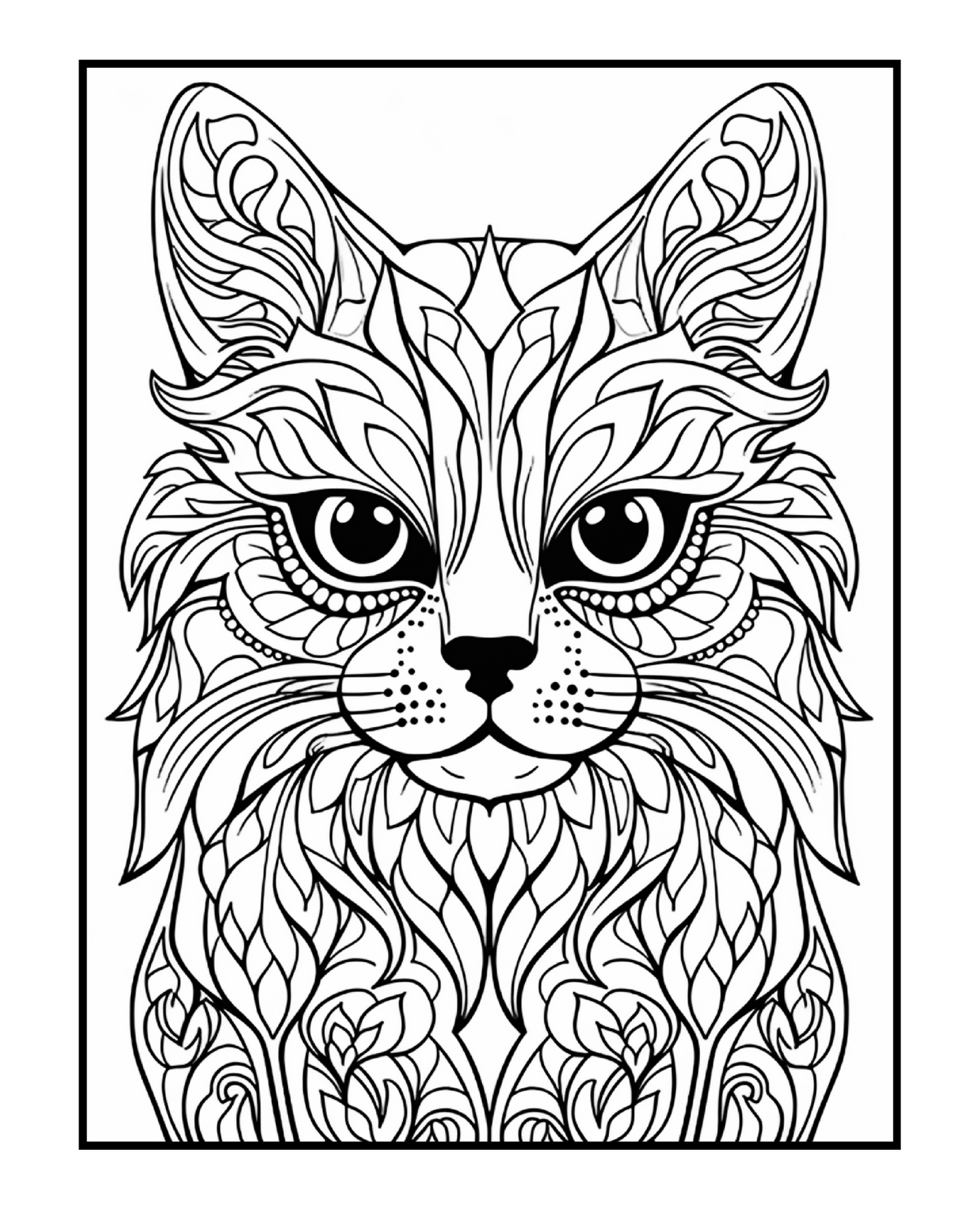 Cat Mandala - Adult Coloring Book