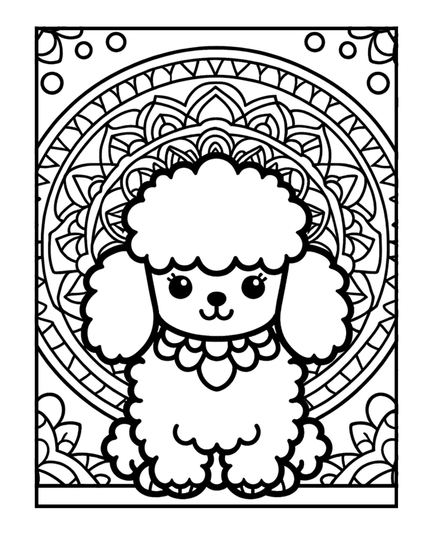 Miniature Poodle - Adult Coloring Book