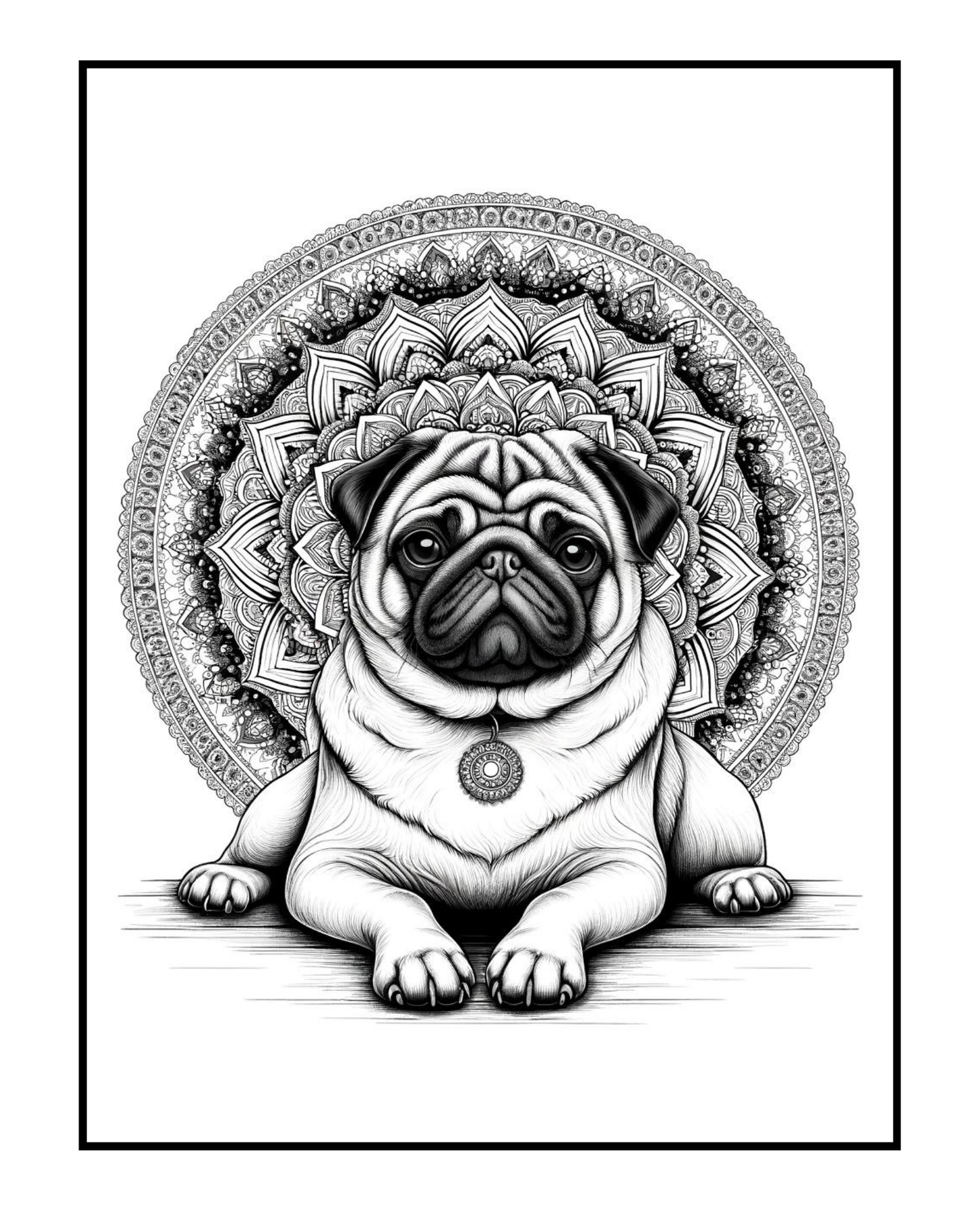Pug - Adult Coloring Book