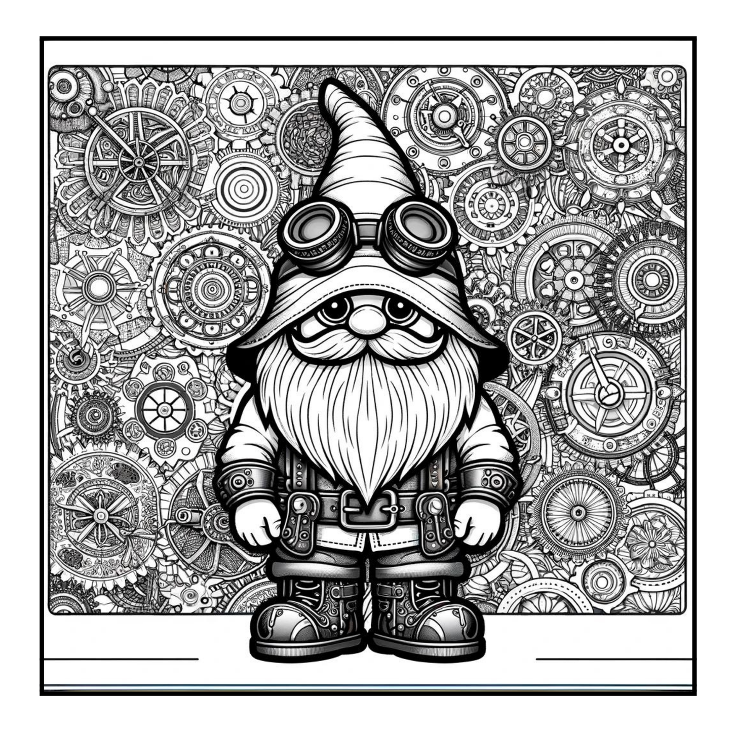 Steampunk Gnomes - Adult Coloring Book