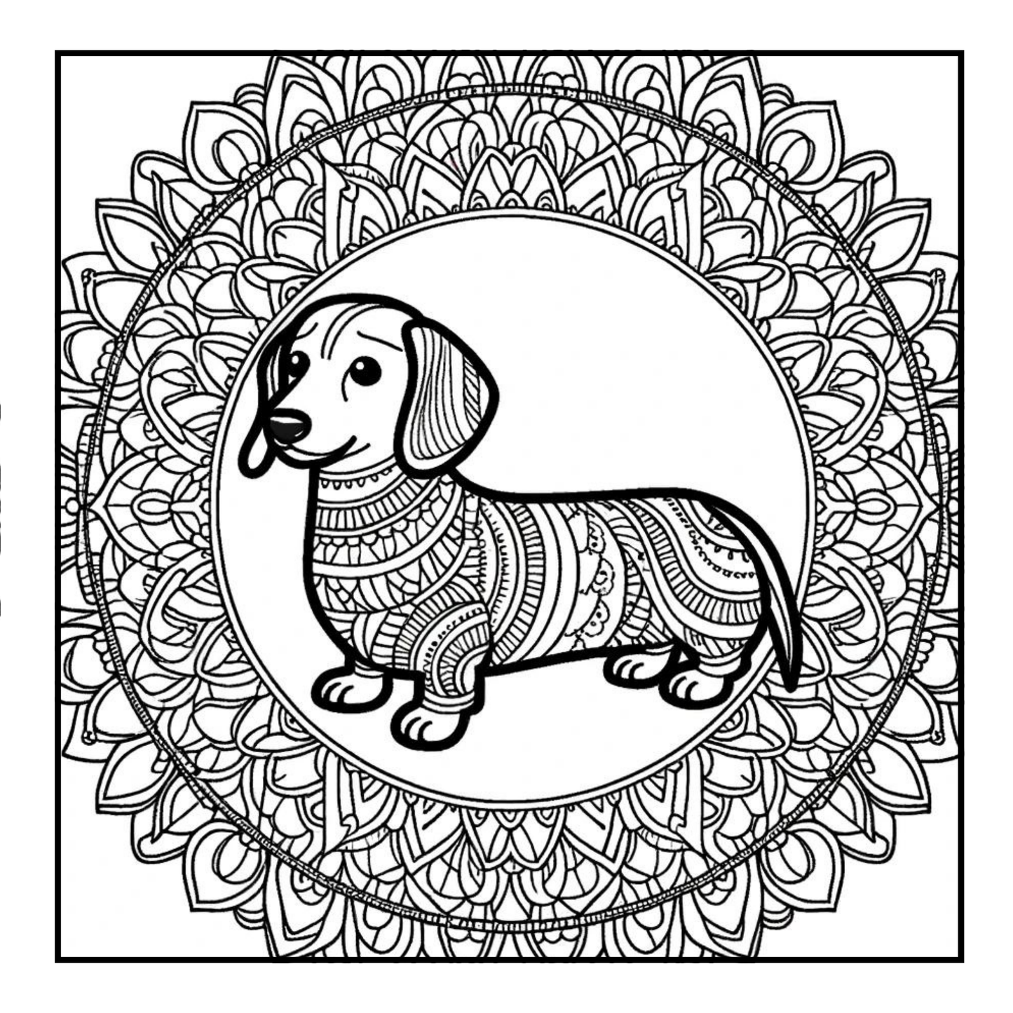 Dachshund - Mandala Adult Coloring Book