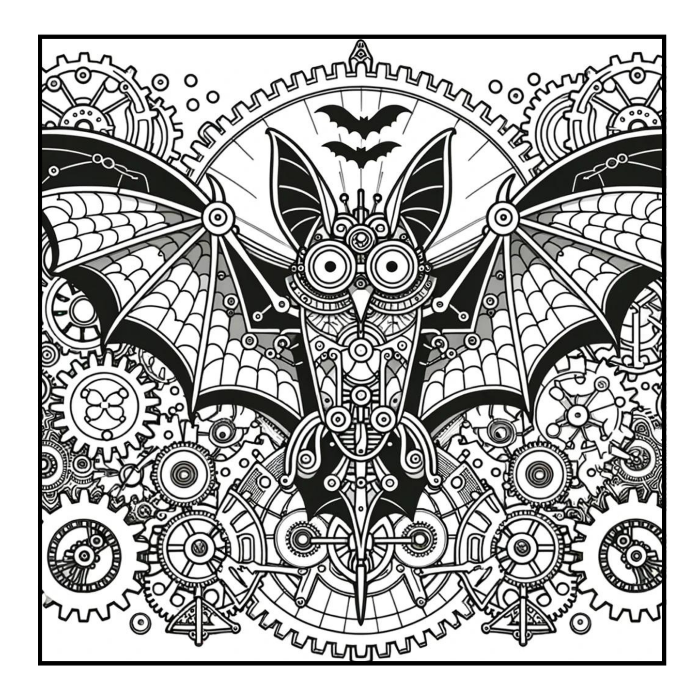 Steampunk Bat - Adult Coloring Book