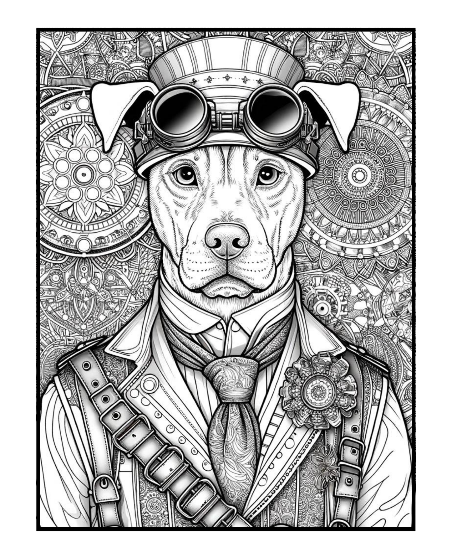 Steampunk Dogs - Adult Coloring Book