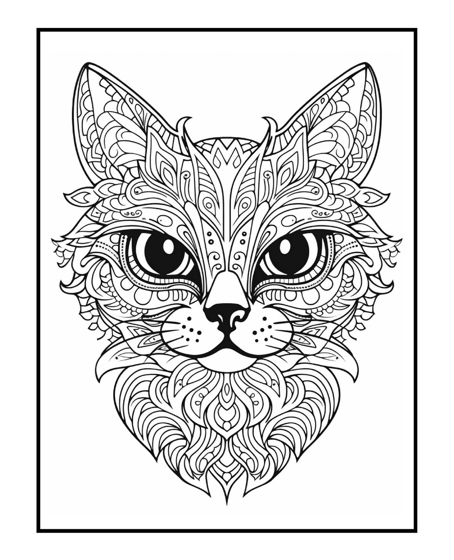 Cat Mandala - Adult Coloring Book