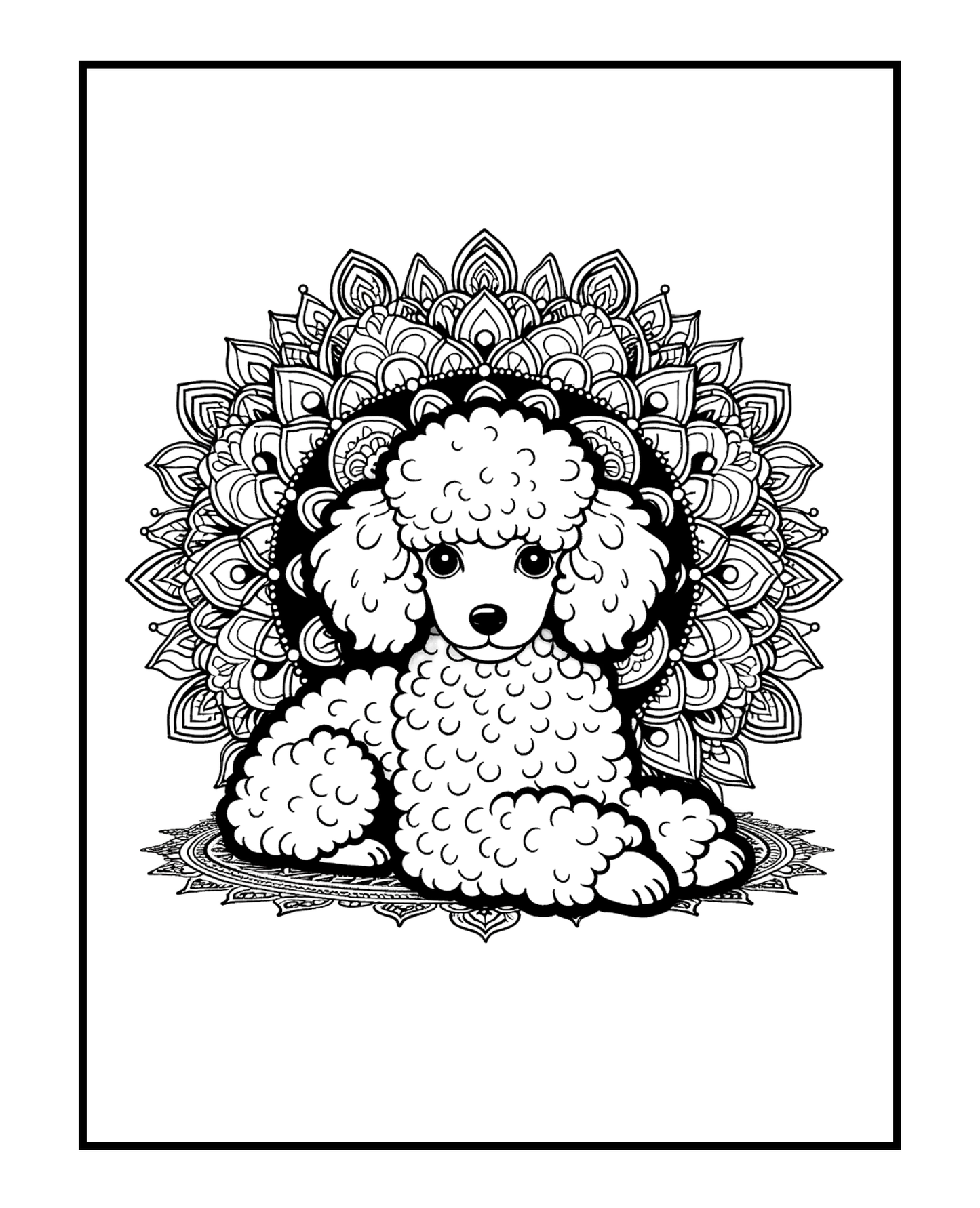 Miniature Poodle - Adult Coloring Book