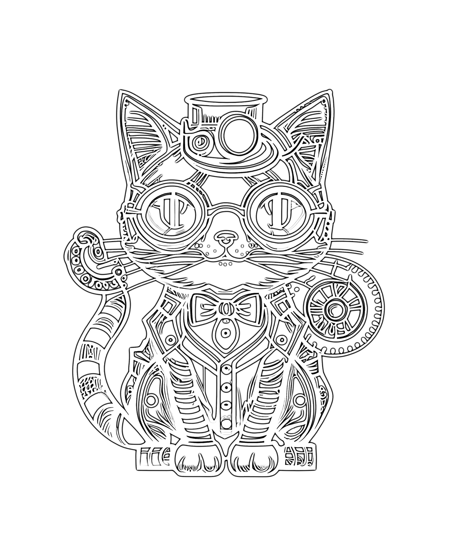 Steampunk Cats - Adult Coloring Book