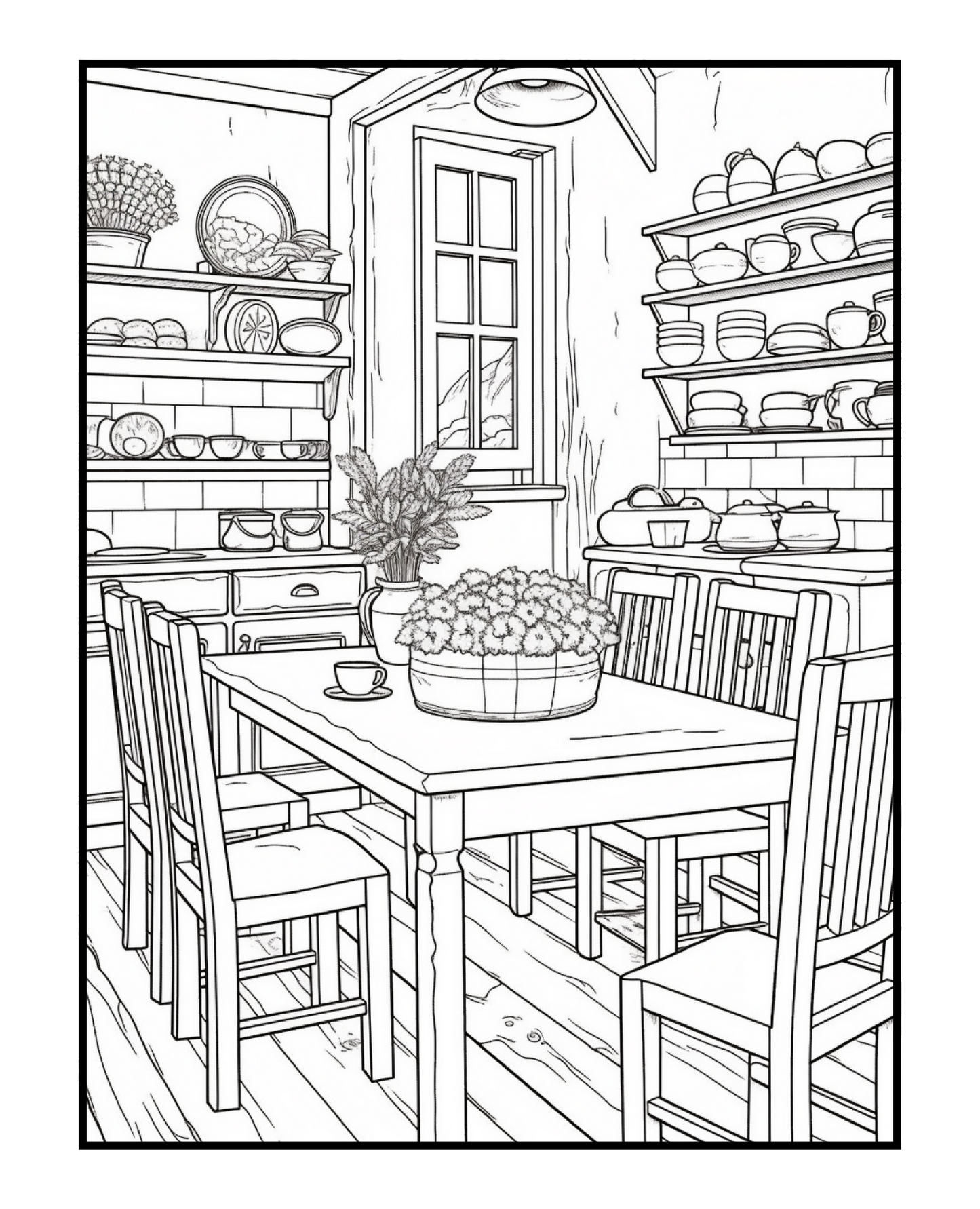 Cozy Kitchen Escapes: An Adult Coloring Adventure