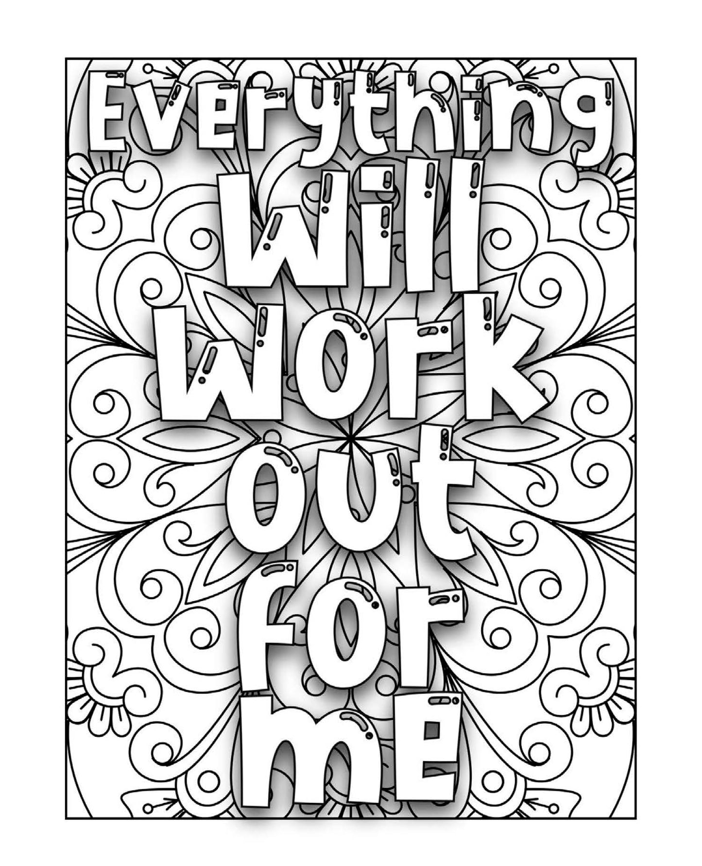 Breathe, Hustle, Manifest, Repeat - Adult Coloring Book
