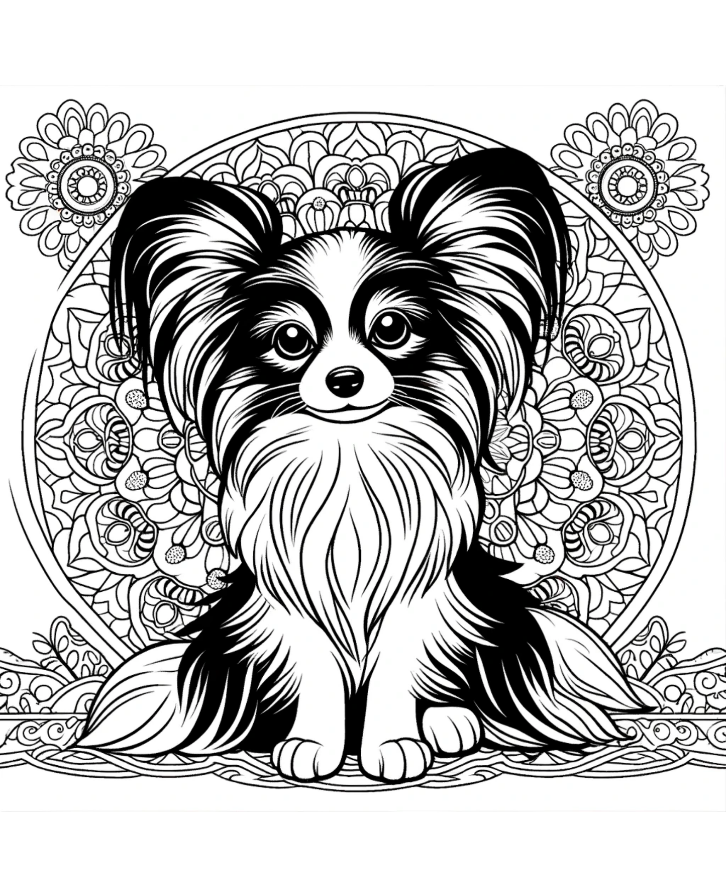 Papillon - Adult Coloring Book