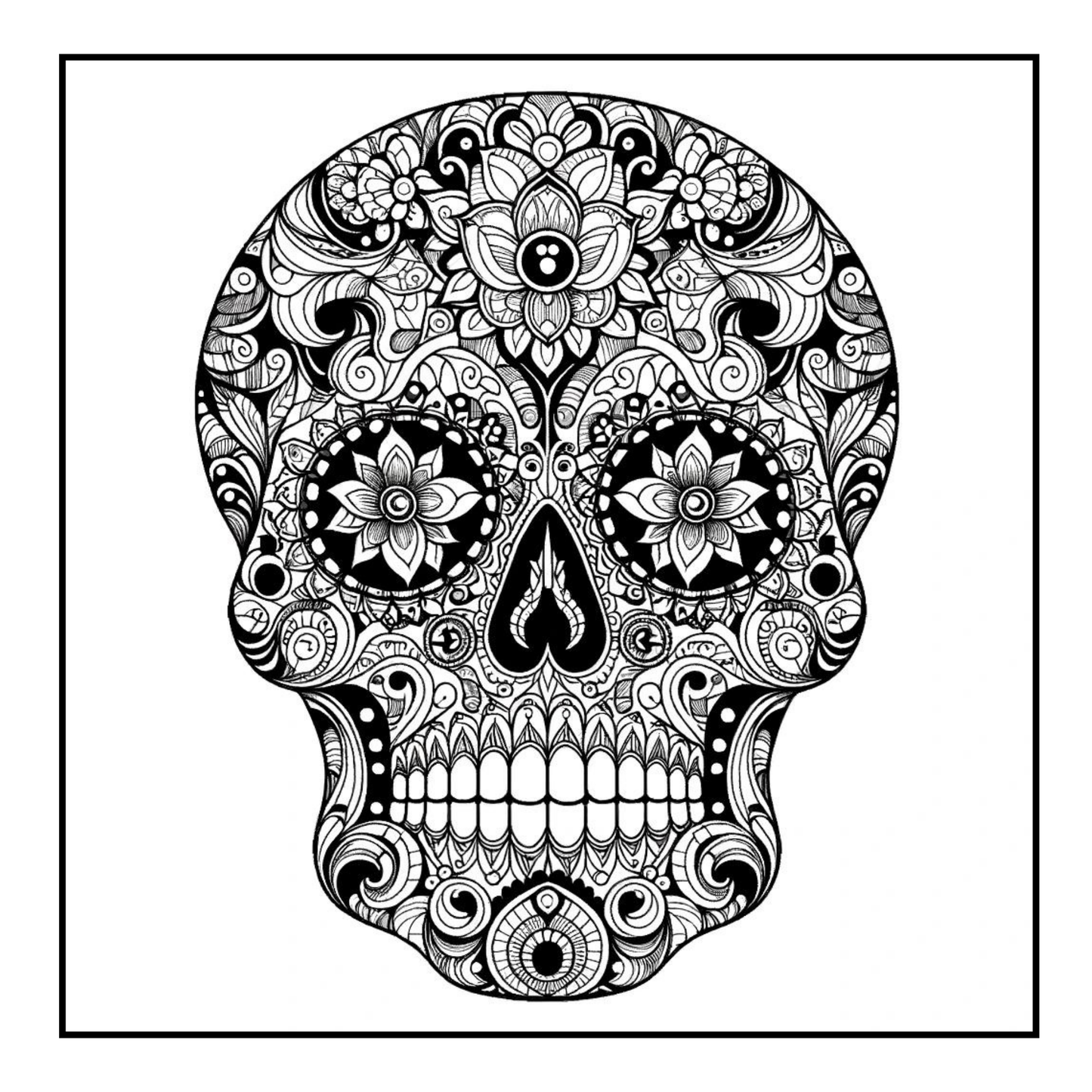 Stained Glass Sugar Skulls - Adult Coloring Book