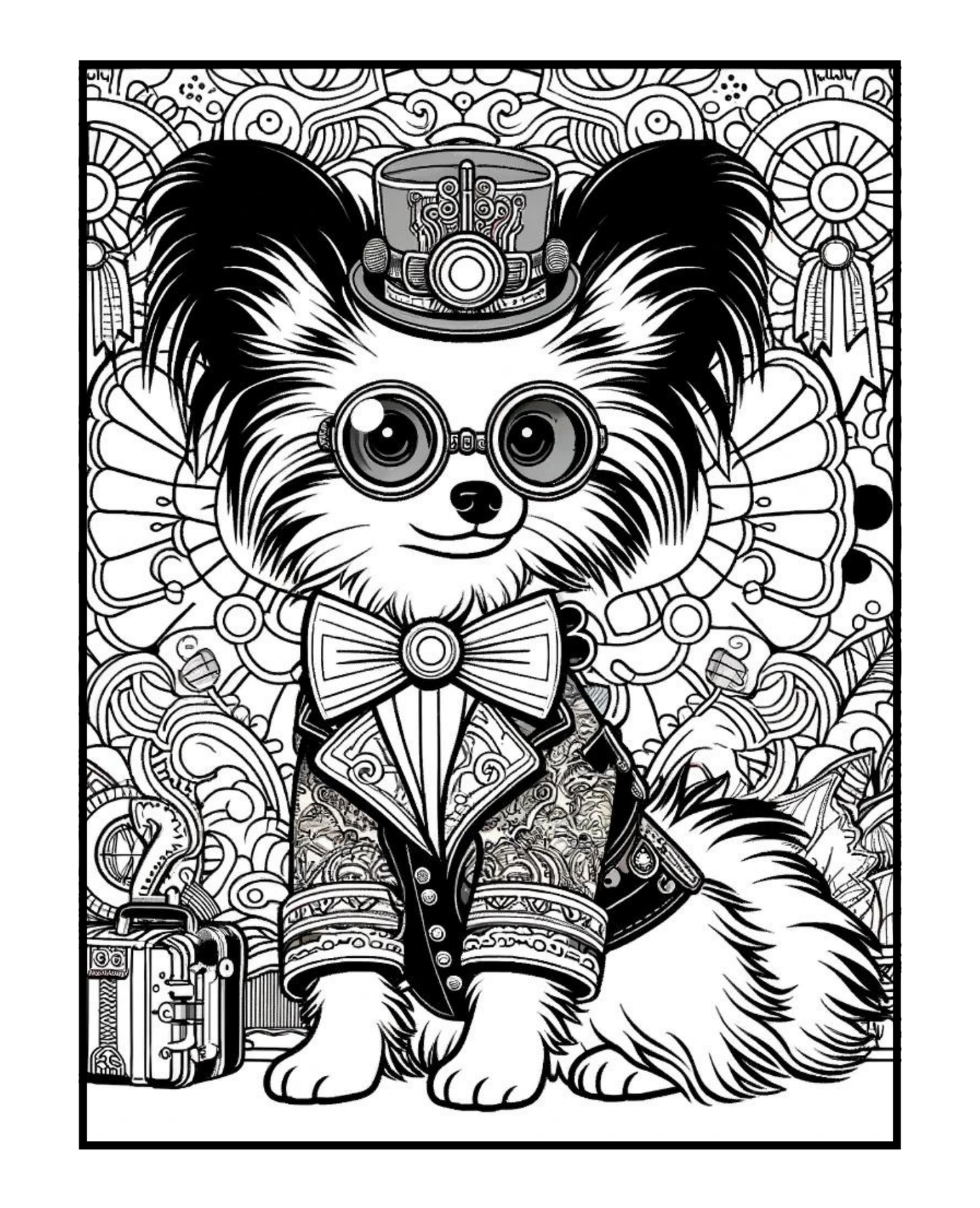 Steampunk Papillon - Adult Coloring Book