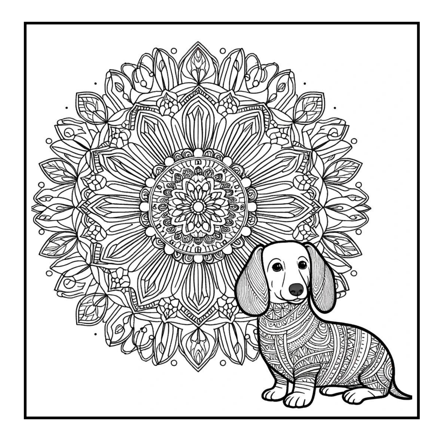 Dachshund - Mandala Adult Coloring Book