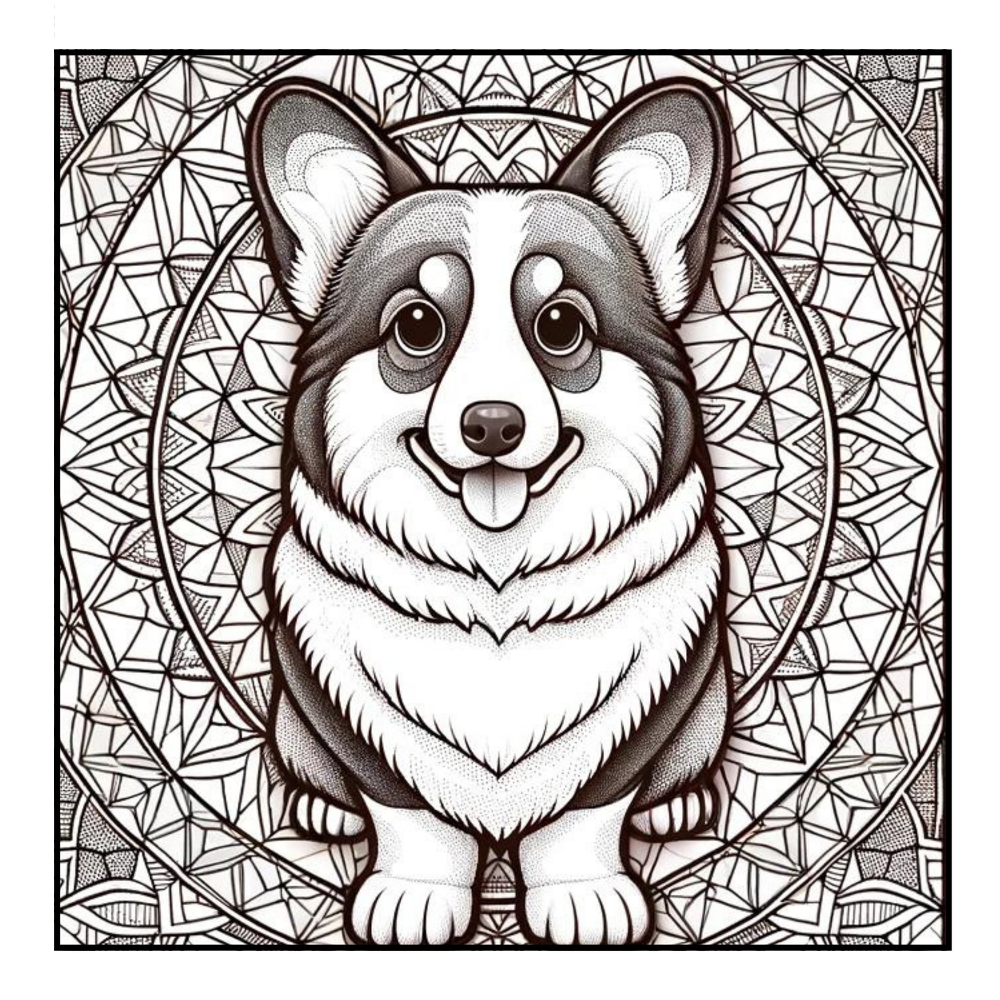 Corgi Mandala - Adult Coloring Book