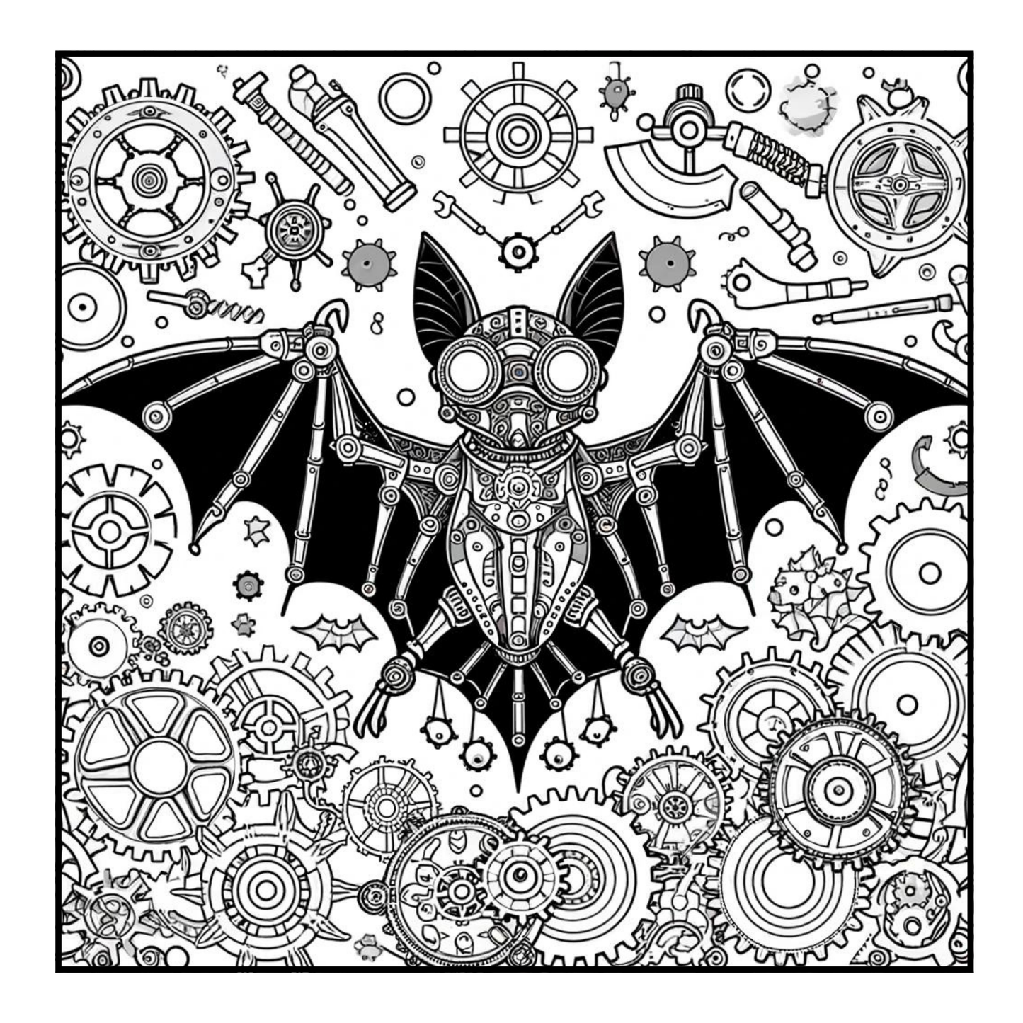 Steampunk Bat - Adult Coloring Book
