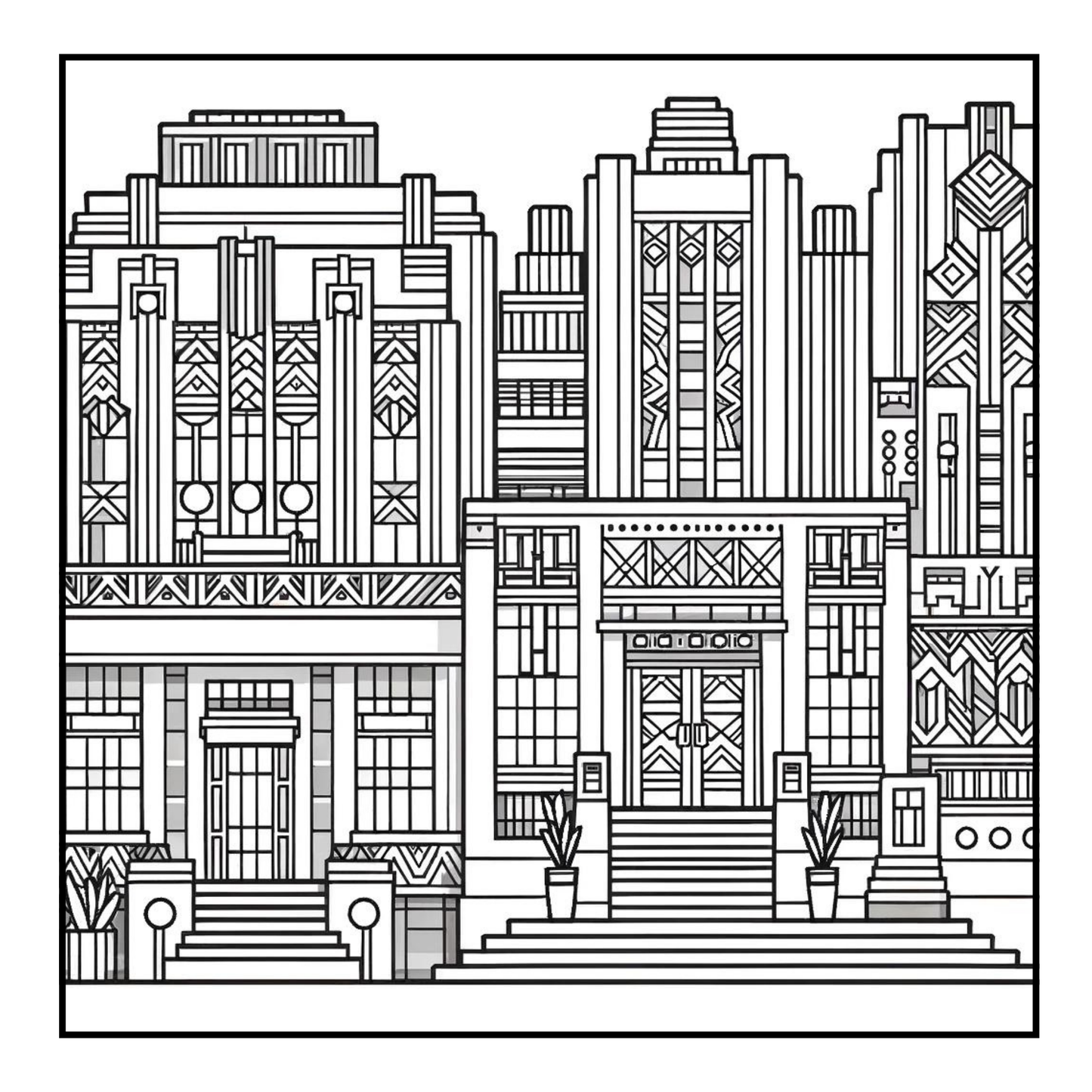 Art Deco Architecture - Adult Coloring Book