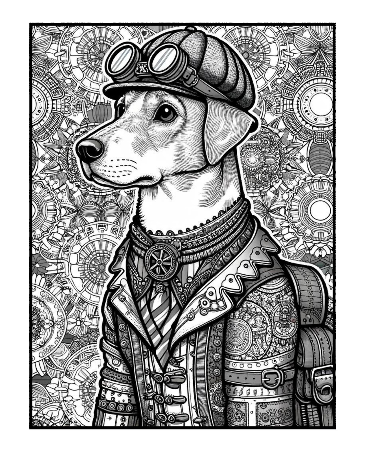 Steampunk Dogs - Adult Coloring Book
