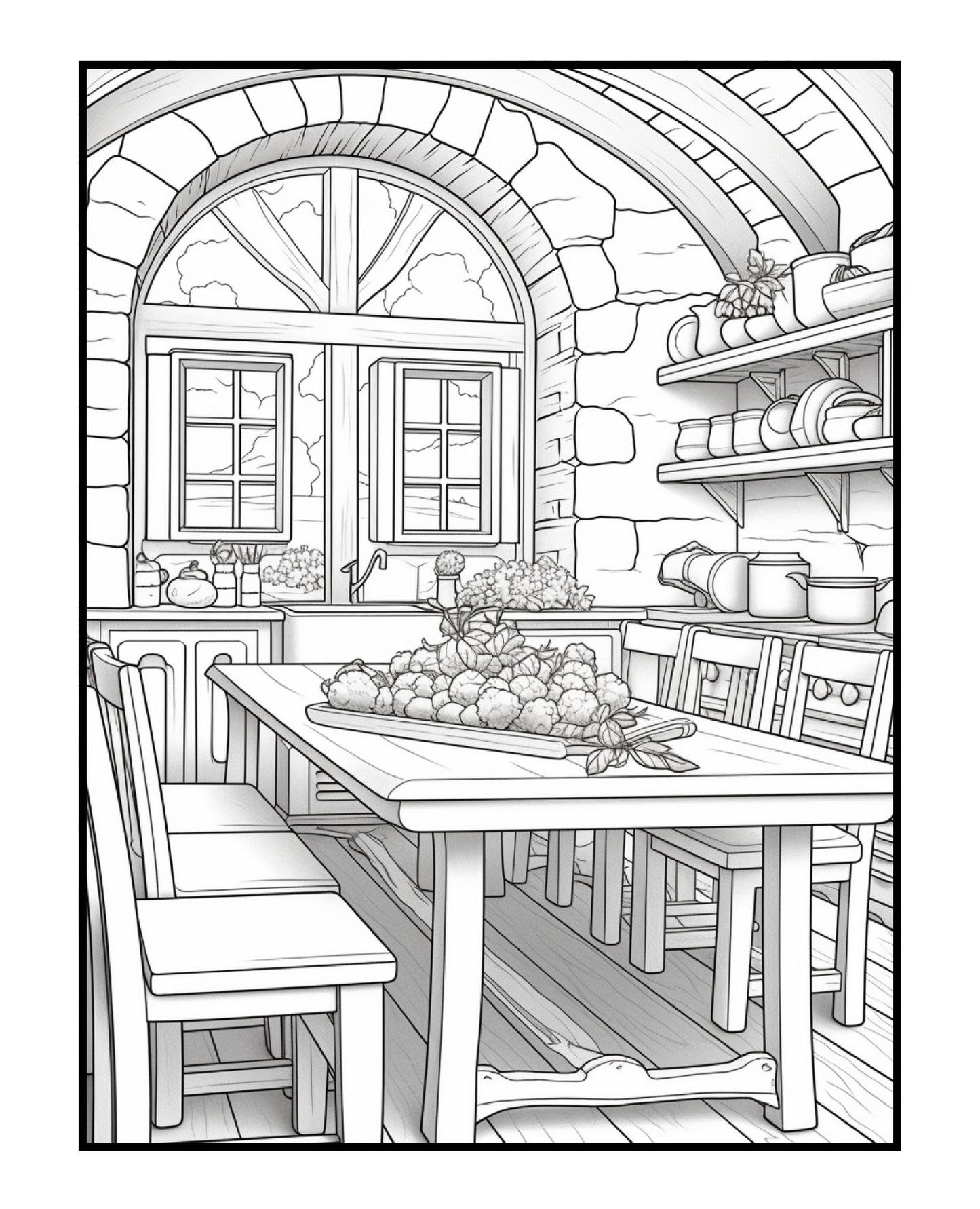 Cozy Kitchen Escapes: An Adult Coloring Adventure