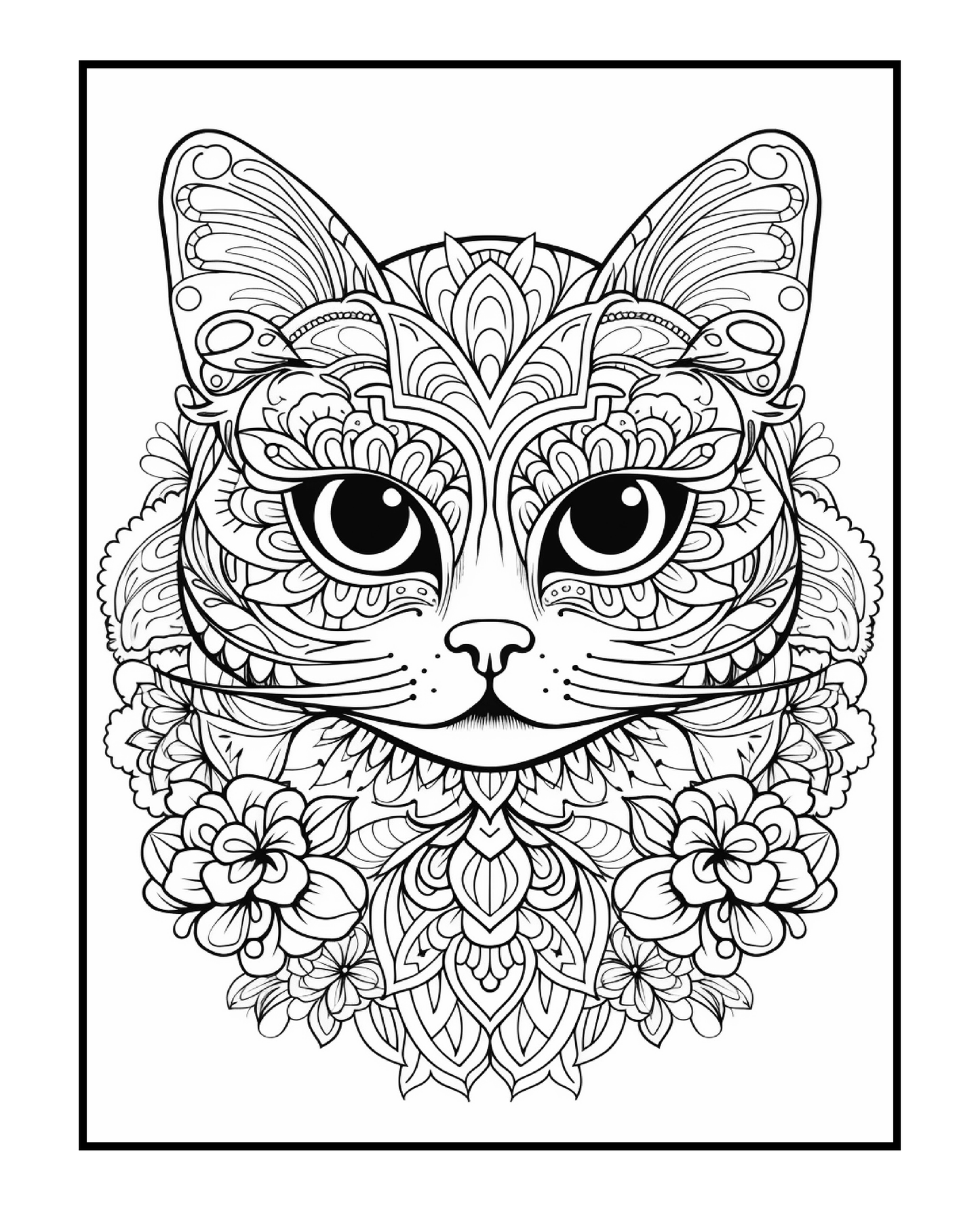 Cat Mandala - Adult Coloring Book