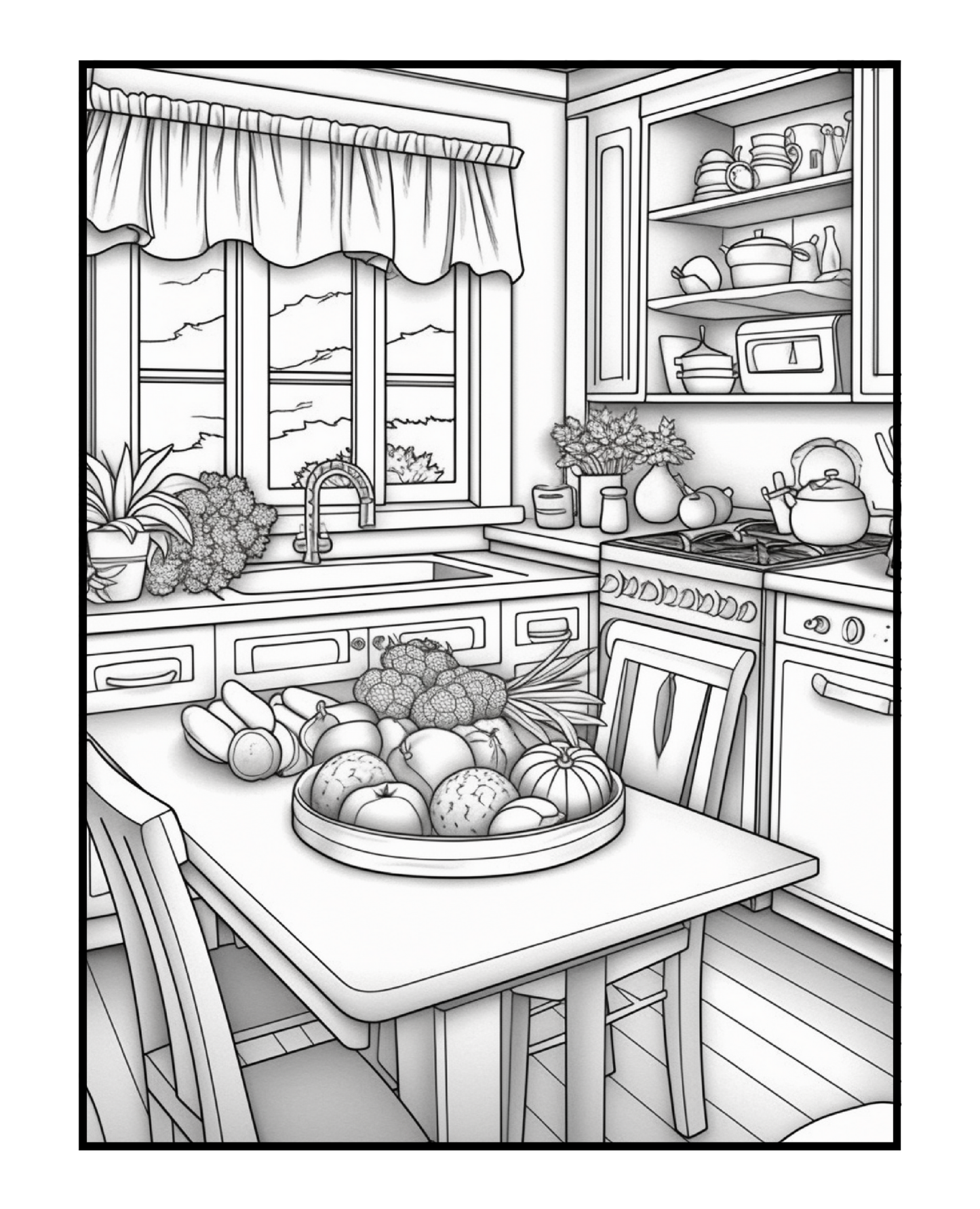 Cozy Kitchen Escapes: An Adult Coloring Adventure