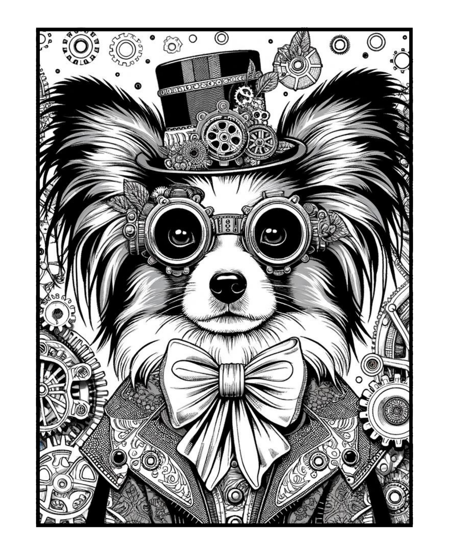 Steampunk Papillon - Adult Coloring Book