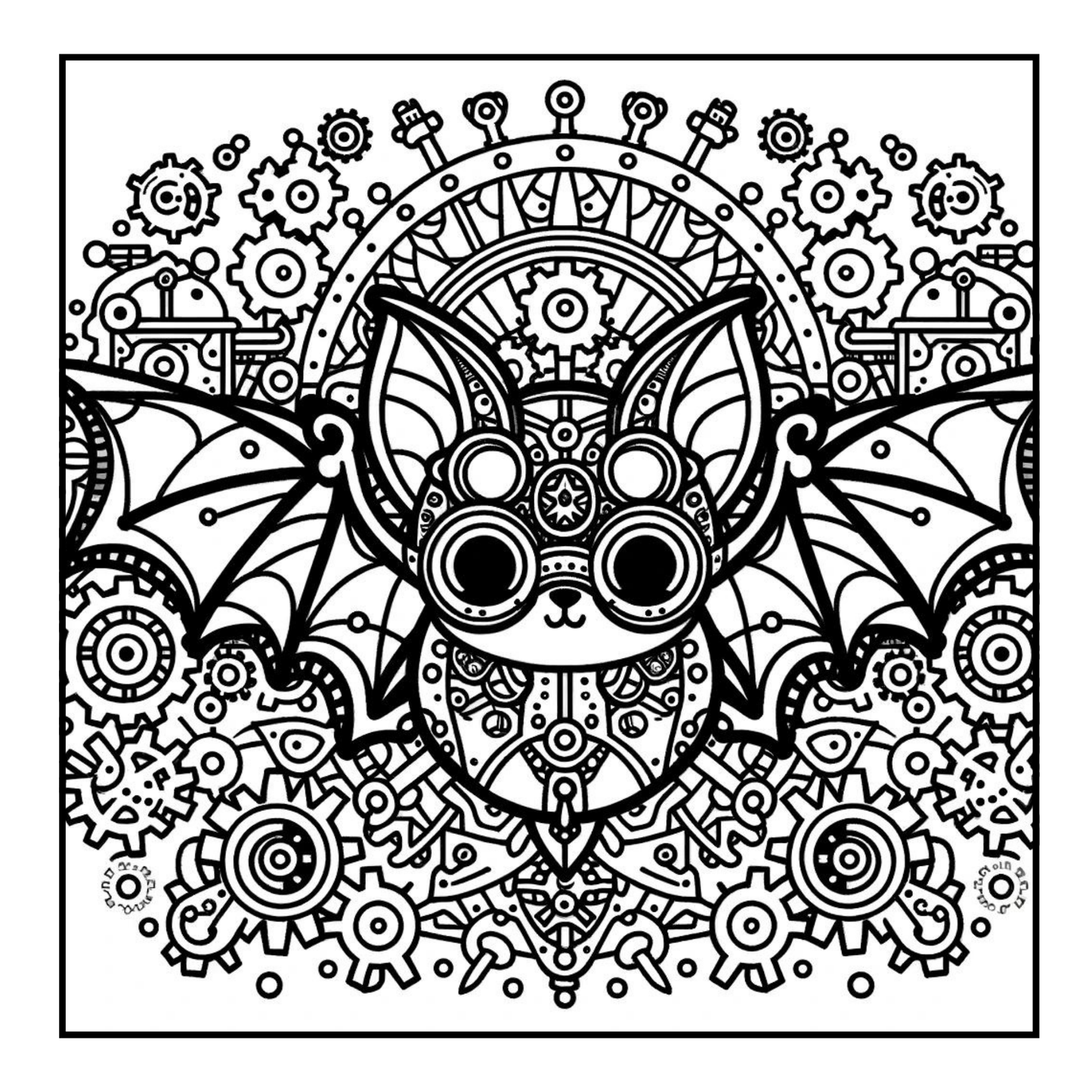 Steampunk Bat - Adult Coloring Book