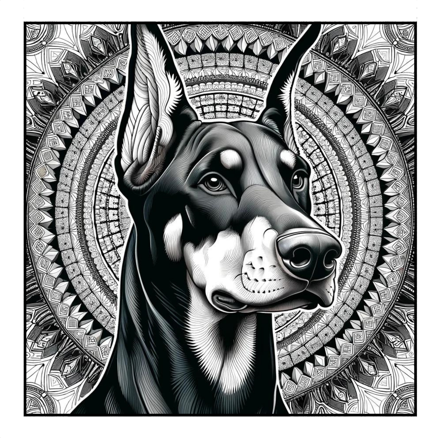 Doberman Pinscher - Adult Coloring Book