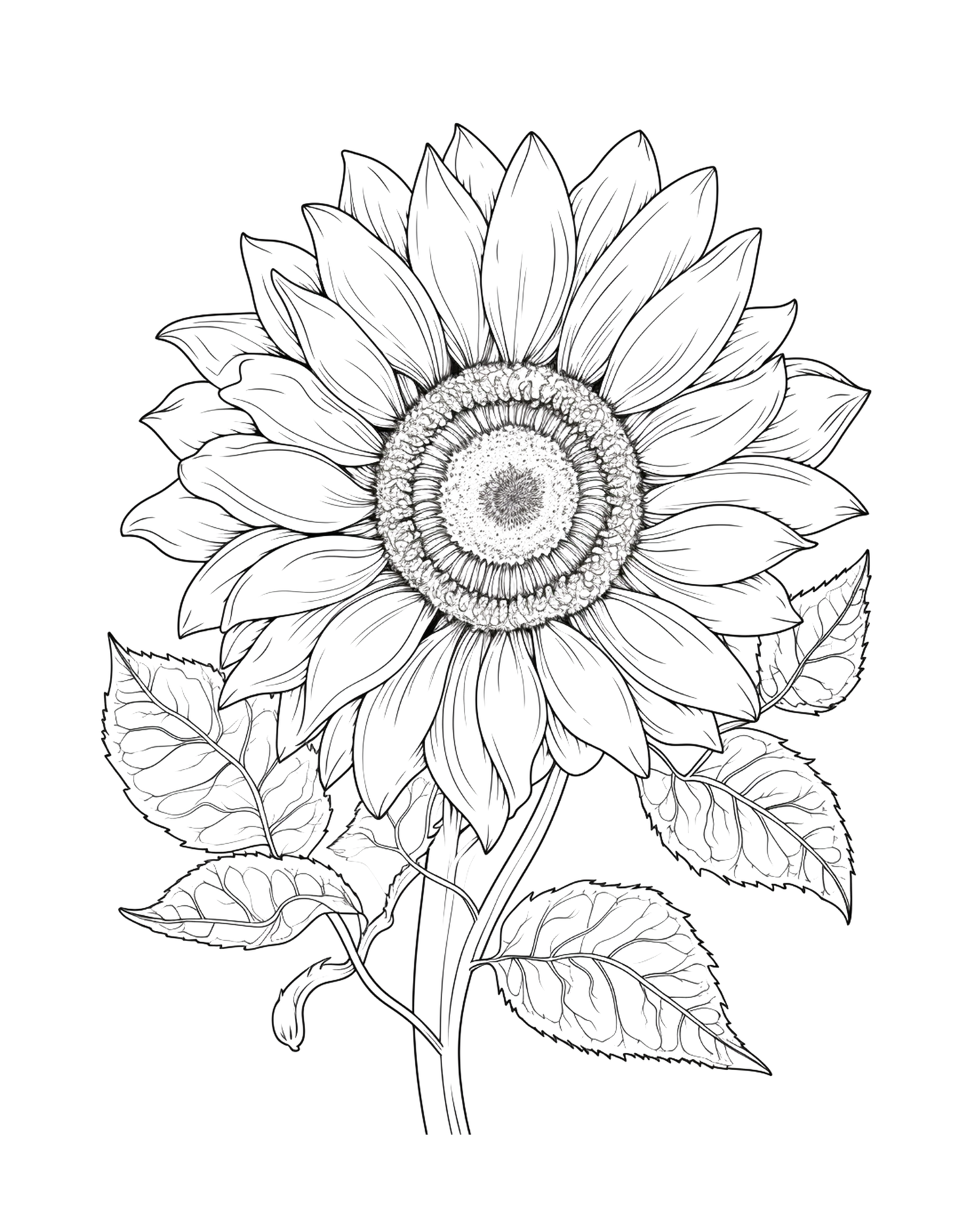 Boho Sunflower- Sunflower Adult Coloring Book