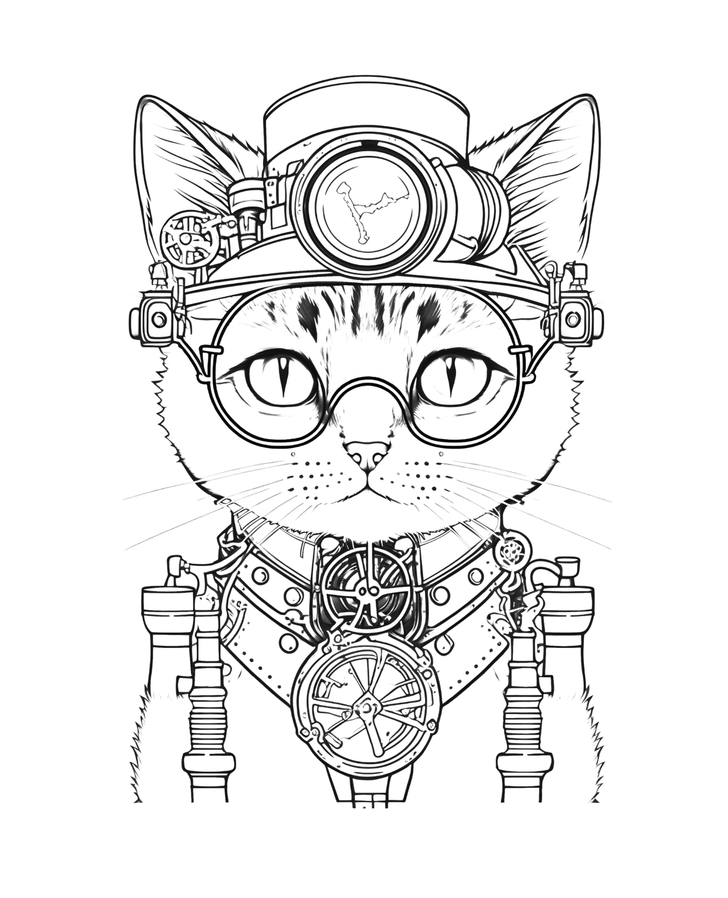 Steampunk Cats - Adult Coloring Book