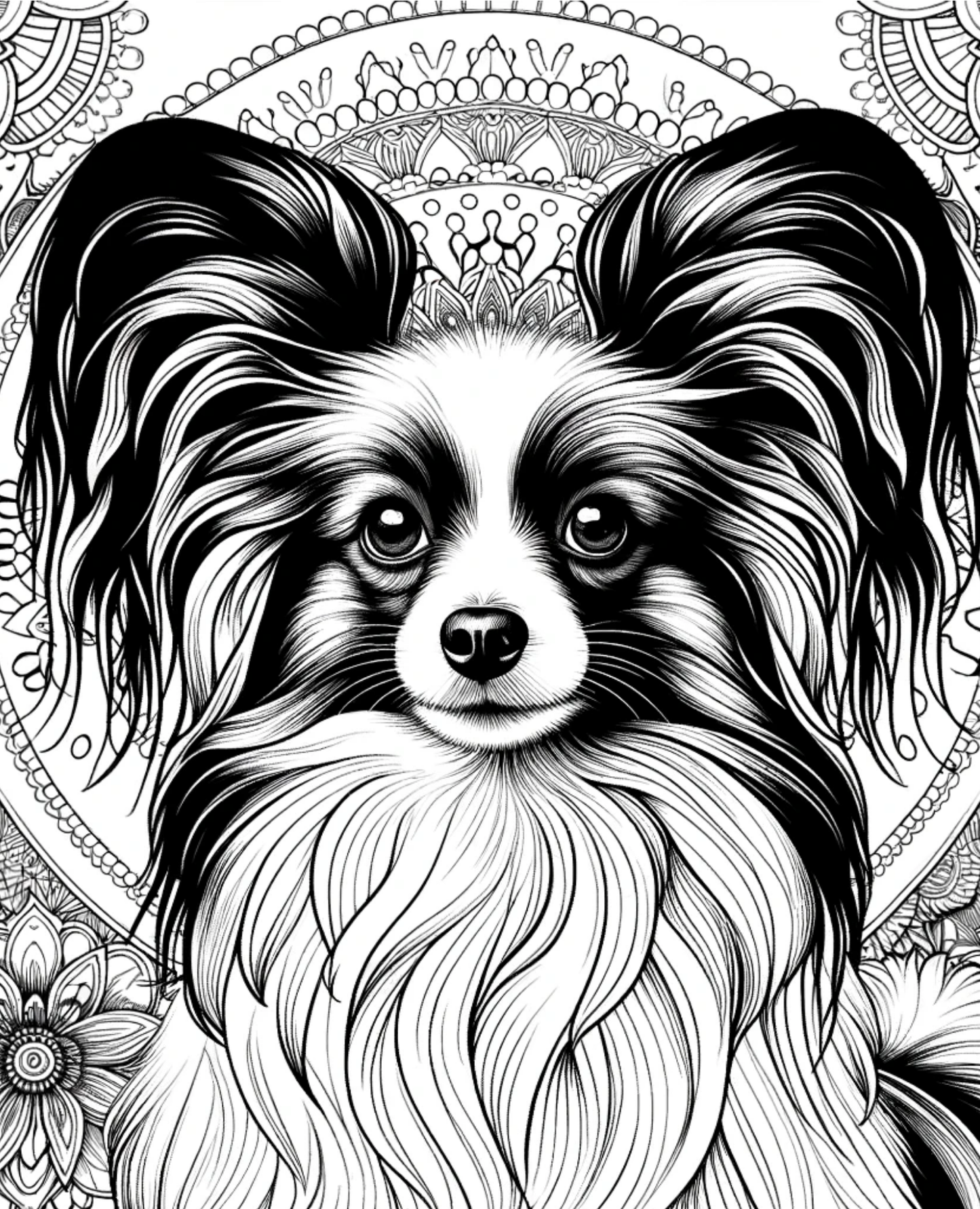 Papillon - Adult Coloring Book