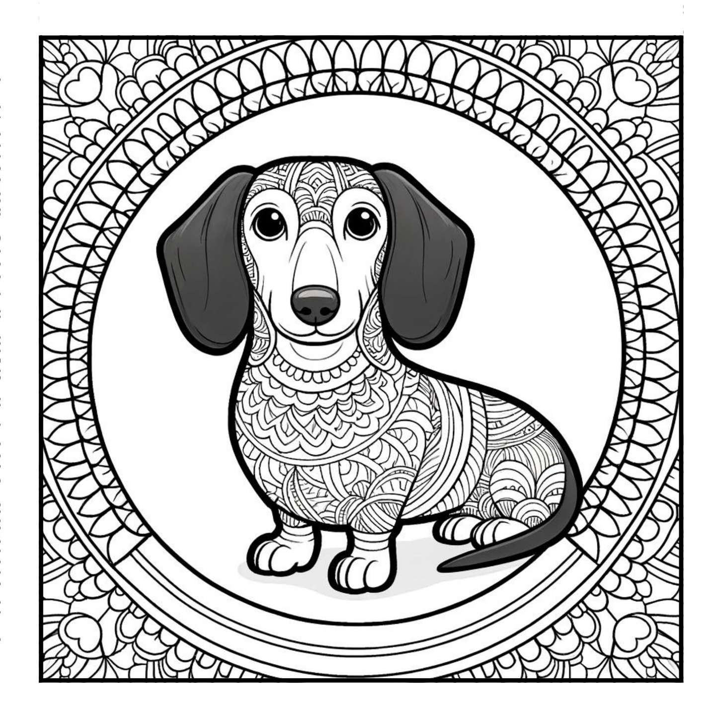 Dachshund - Mandala Adult Coloring Book
