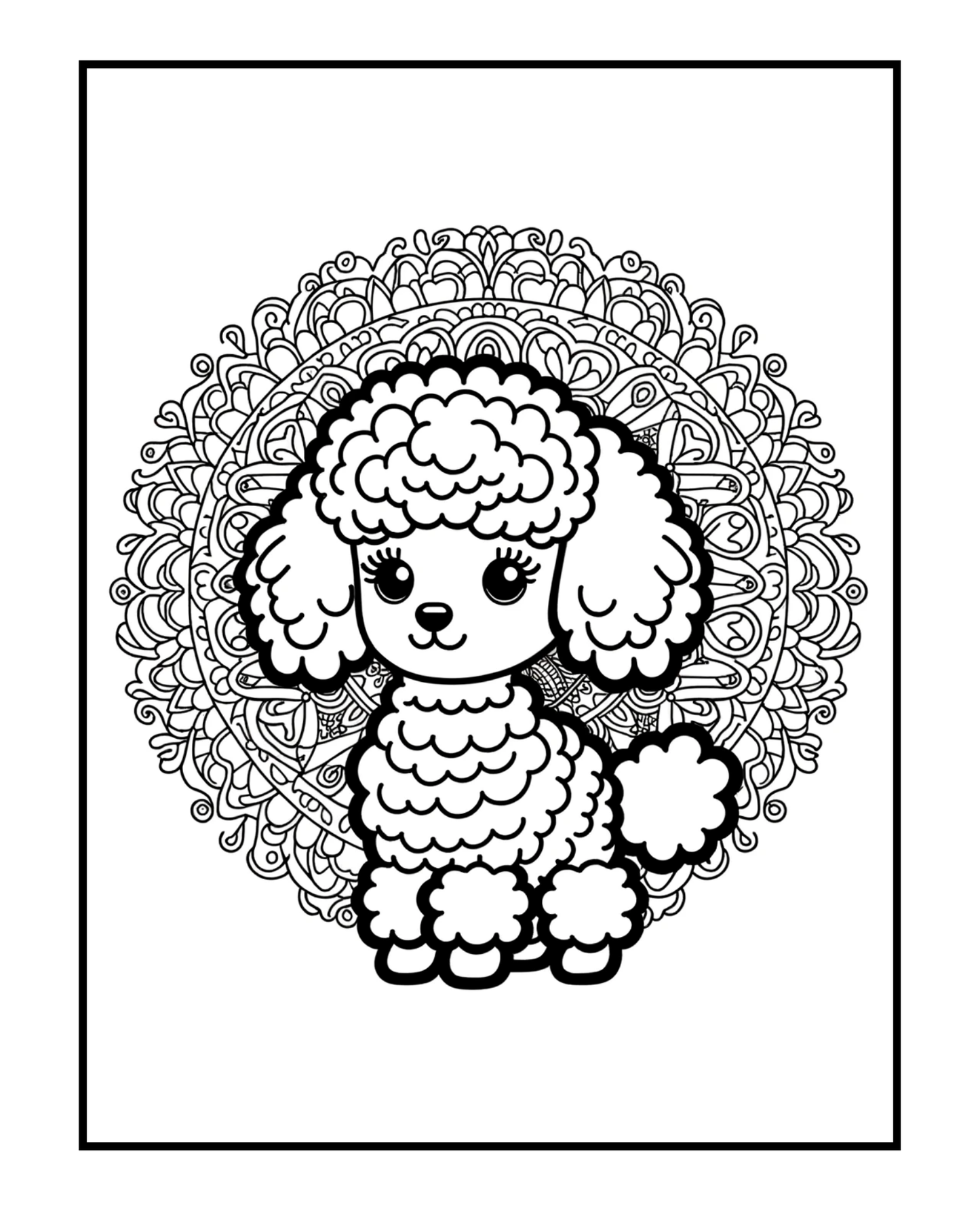 Miniature Poodle - Adult Coloring Book