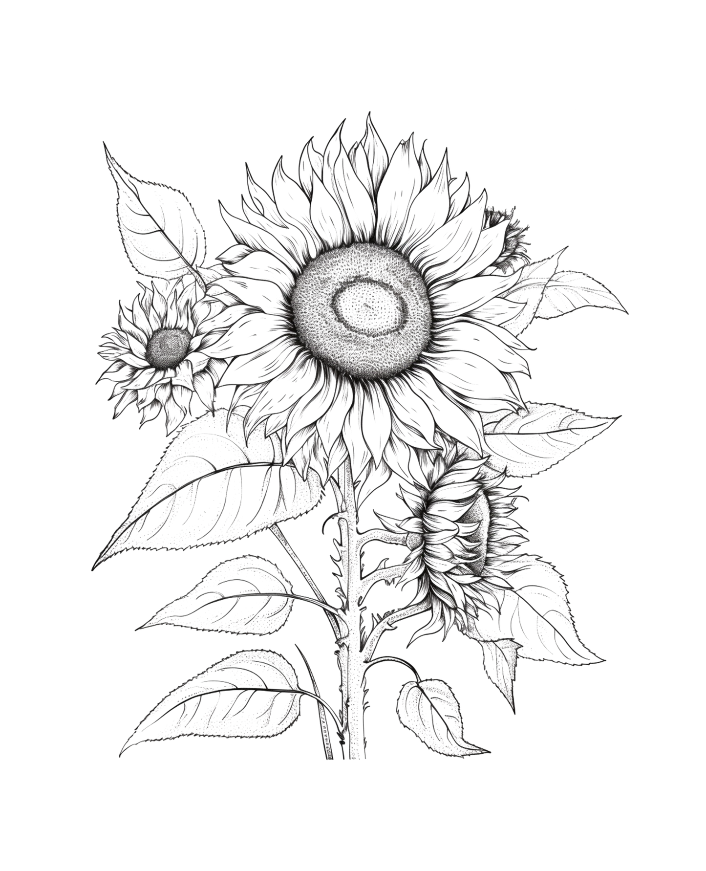 Boho Sunflower- Sunflower Adult Coloring Book