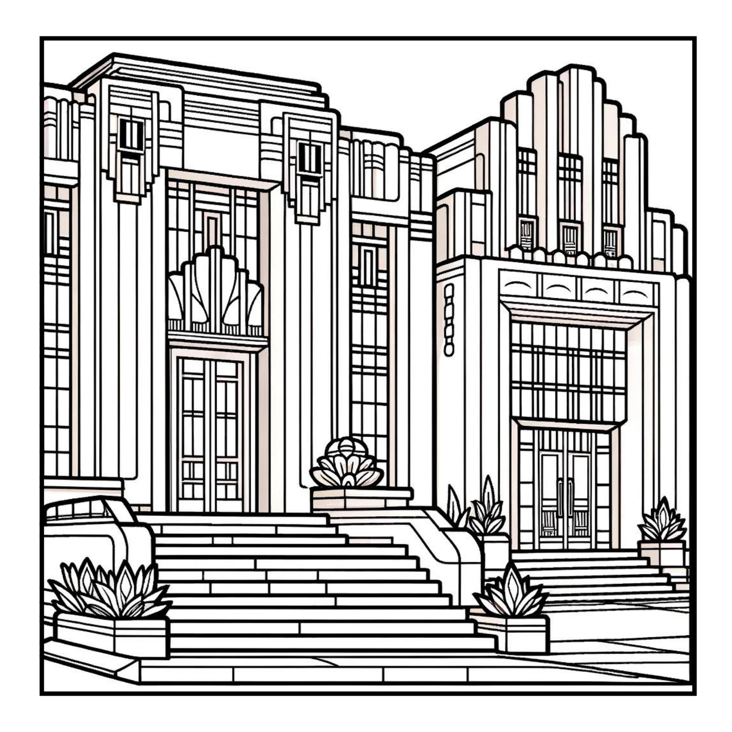 Art Deco Architecture - Adult Coloring Book
